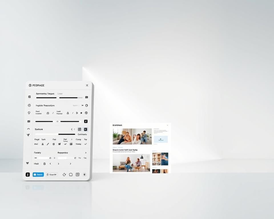 A sleek, modern interface showcasing the revolutionary Superpage content creation feature. In the foreground, a clean, intuitive dashboard with sliders, toggles, and buttons for seamless text editing, image uploading, and layout customization. The middle ground features a dynamic, responsive preview of the Superpage layout, with high-resolution visuals and smooth animations. In the background, a minimalist, light-filled environment with subtle gradients, reflecting the cutting-edge technology powering this innovative tool. The scene conveys a sense of effortless productivity, empowering users to craft engaging, visually stunning content with ease.